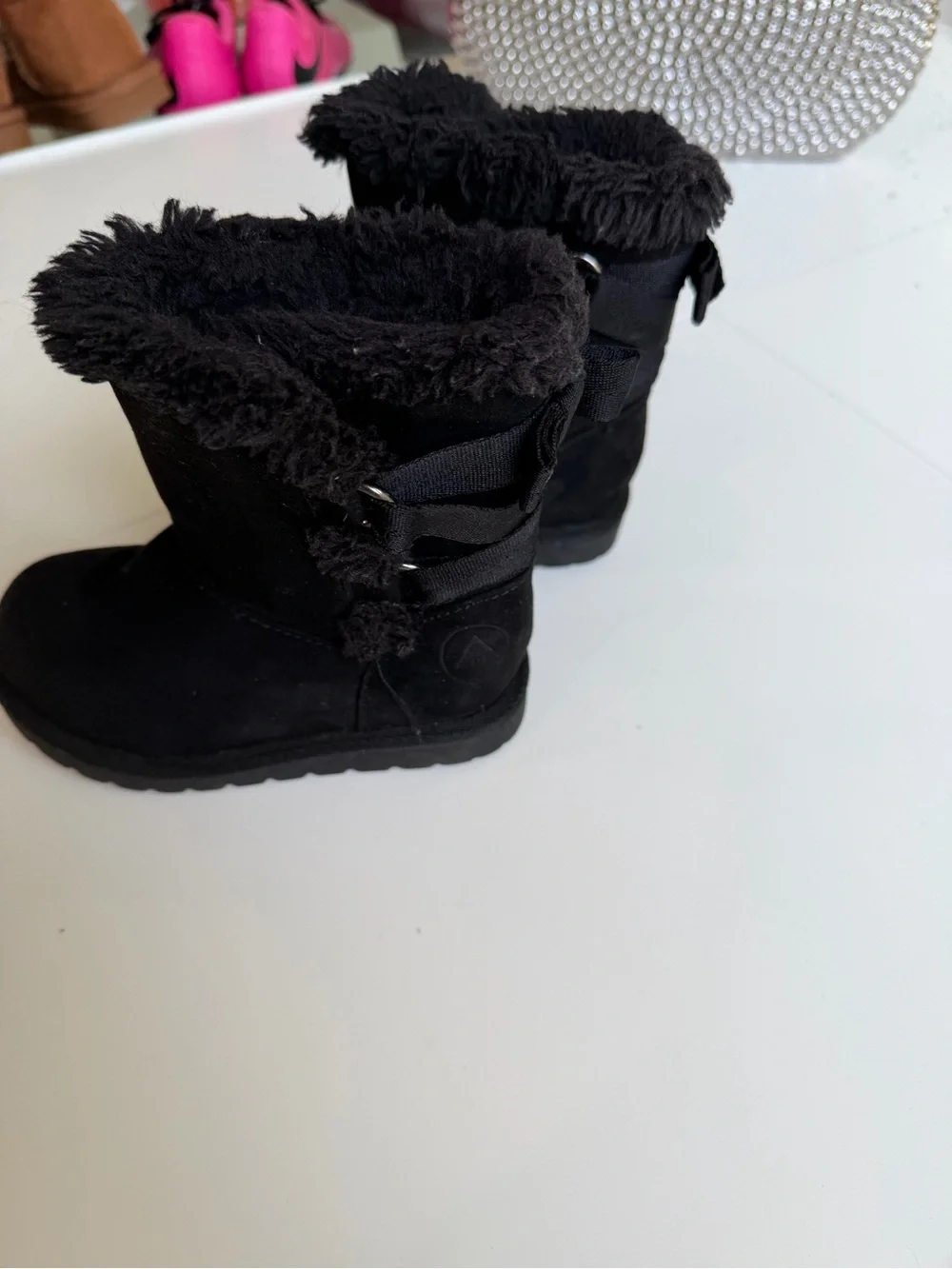 Airwalk Black Faux-Fur Lined Kids Winter Boots